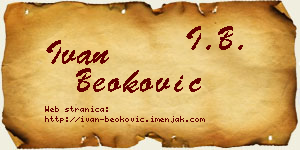 Ivan Beoković vizit kartica
